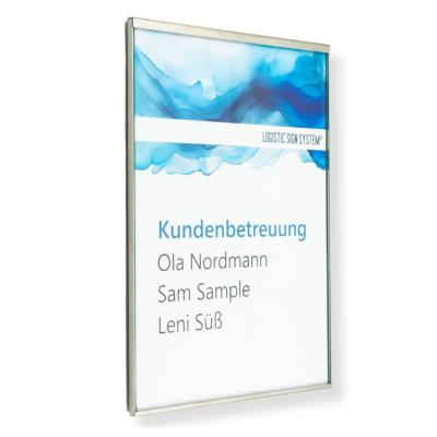 Tuerschild Vitrum G aus Glas und Edelstahl DIN A5